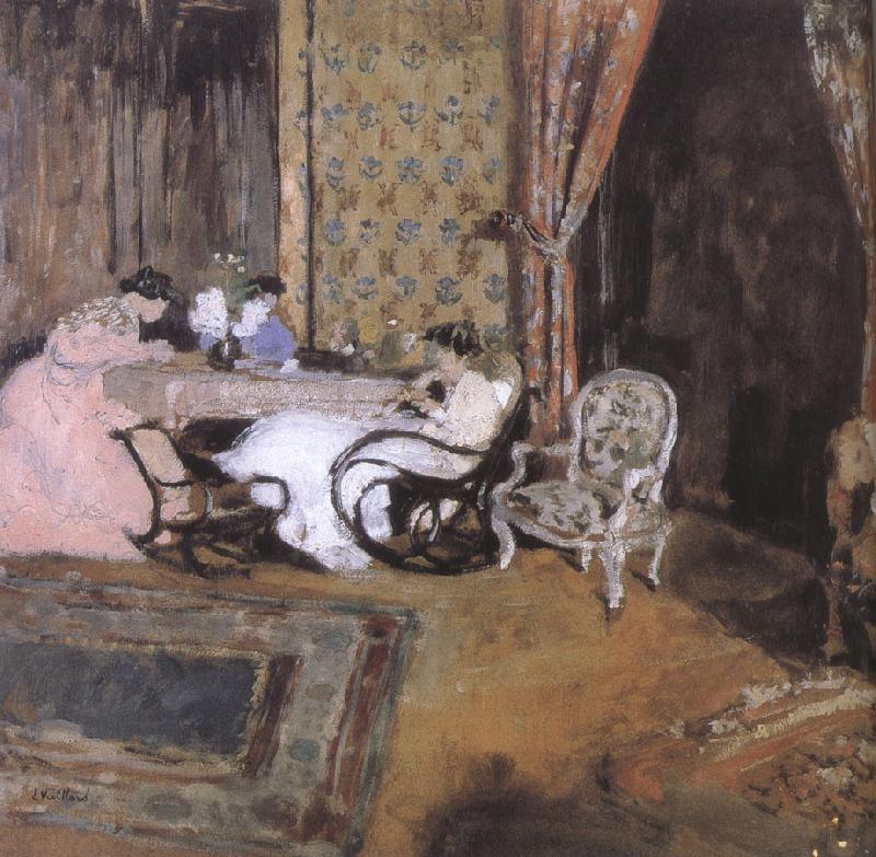 Edouard Vuillard Three women in the sitting room China oil painting art